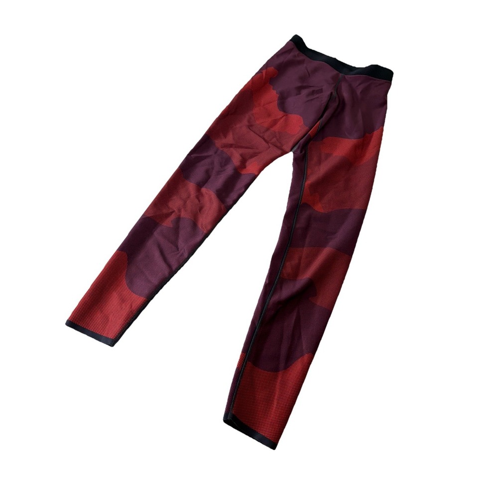 Ultracor Womens Sz 0 Xs Camo Elastic Waist Athletic Leggings Red Multi Color